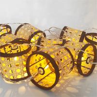 Bougie en rotin de style vintage, lampes solaires à led pour l'extérieur, lanterne en osier artisanale, lampe de jardin décorative