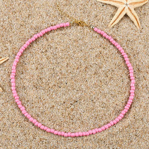 تصميم جديد من الفولاذ المقاوم للصدأ 4 ، حبات الأرز المصنوعة يدويًا من الزجاج 4 ، قلادة صغيرة - Product Image 5