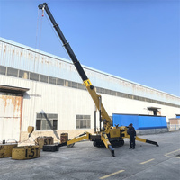 Mini-grue araignée de 5 tonnes en stock, 360° °   Rotation complète pour mur rideau de centre commercial, télécommande sans fil proportionnelle et fluide