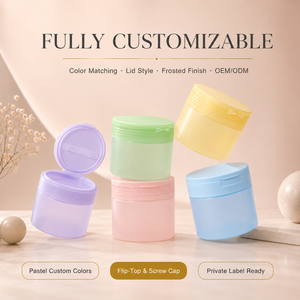 Pot en plastique PET à large ouverture avec couvercle à pression 83 mm, 250g, 300g, 350g – Distributeur pour salons <span class=keywords><strong>de</strong></span> beauté et professionnels - Product Image 1