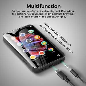 Reproductor de música MP3 MP4 táctil grande de 4 pulgadas con tarjeta de memoria de 8GB para Bluetooth Android hasta TF 2TB compatible con formato de audio WAV azul - Product Image 4
