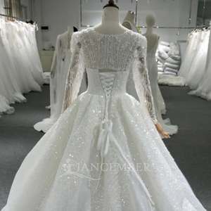 Luxury Long Sleeves Wedding Dresses Handmade <b>Sequined</b> Vintage Bridal Gown Lsbh23 - Product Image 6