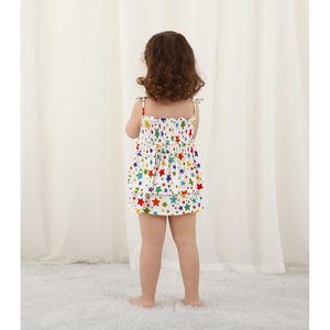 Vestido tipo body sin mangas para niñas con estampado de estrellas coloridas, traje de verano de 3 a 24 meses - Product Image 5