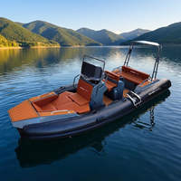 Bateau semi-rigide de luxe en aluminium de 6,1 m (20 pieds) avec T-Top, coque en aluminium, bateau pneumatique rigide
