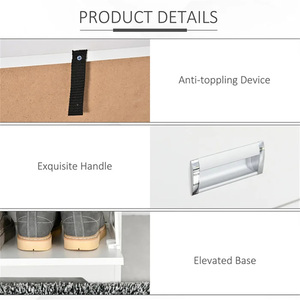 Elegante Zapatero Compacto con 2 Cajones Abatibles, 1 Cajón Extraíble, Capacidad para 16 Pares, <span class=keywords><strong>Madera</strong></span> <span class=keywords><strong>MDF</strong></span> Resistente para el Hogar, Pasillo o Entrada - Product Image 5