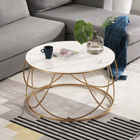 Table basse de luxe dorée pour salon, design moderne, mobilier de réception pour salon de beauté, style panneau bois pour la maison
