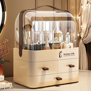 Serious Life Cosmetic <b>Storage</b> Box With <b>Drawers</b> Desktop Organizer Cream Color Makeup <b>Storage</b> Cabinet - Product Image 2