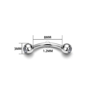 Anneaux de Sourcils en Titane ASTM F136 à Filetage Externe, Labrets, Piercings pour Cartilage d'Oreille, Hélix, <span class=keywords><strong>Prince</strong></span> <span class=keywords><strong>Albert</strong></span>, Piercings à Gemmes Colorées, Bijoux de Corps - Product Image 2