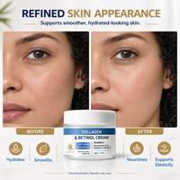 Crème Visage Hydratante au Collagène et Rétinol à Marque Blanche, Acide Hyaluronique, pour Routine Quotidienne de Soins de la Peau