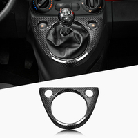 Cubierta de Caja de Cambios Shasha de Fibra de Carbono Real, Accesorios Interiores Decorativos para Fiat 500 Abarth 595 695 2012-2024