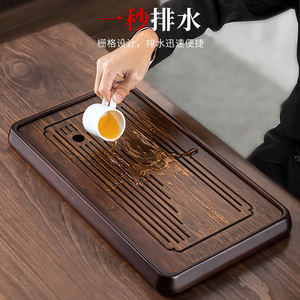 Bandeja de té pequeña de bambú al por mayor, bandeja de té doméstica, platillo de drenaje para té, bandeja pequeña Moying para té, juego de té - Product Image 1