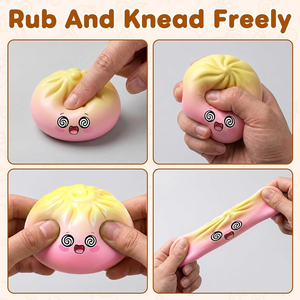 Jouet Squishy Anti-Stress Alimentaire en Forme de Boulette Scintillante, Boule Anti-Stress Sensorielle en Forme de Baozi, Jouet Sensoriel Anti-Stress à Presser - Product Image 3