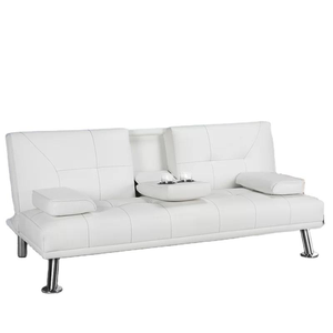 Canapé-lit pliable en cuir PU noir avec porte-gobelets, canapé d'attente pour <span class=keywords><strong>salon</strong></span> de beauté, <span class=keywords><strong>salon</strong></span> de coiffure, hôtel, <span class=keywords><strong>salon</strong></span> - Product Image 4