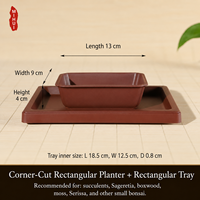 Pots à fleurs rectangulaires carrés pour plantes succulentes, en résine céramique, design respirant, plastique épaissi, écologique, style chinois rustique
