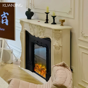 Cheminée autoportante en marbre blanc sculpté à la main pour décoration intérieure de villa, avec télécommande, pour <span class=keywords><strong>cuisine</strong></span> et extérieur - Product Image 1