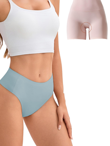 Womens <b>Seamless</b> <b>Thong</b> Underwear Breathable Quick Dry Ice Silk V Waist Floral Hip Lifting Polyamide 3 Piece Panties - Product Image 2