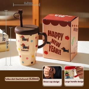 Taza de cerámica de 520 ml con tapa, reutilizable y apta para alimentos, vaso portátil para bebidas frías y calientes - Product Image 6