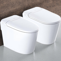 Toilette sans eau en céramique à poser au sol, sans électricité, avec télécommande, double chasse, siège chauffant et chasse par gravité