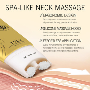 Crème raffermissante et compacte pour le cou, réduit les rides du cou, crème de massage pour le cou avec applicateur à rouleaux, convient aux femmes, crème pour le cou au squalane - Product Image 2