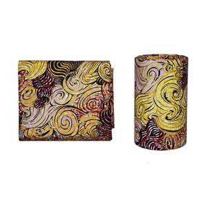 Tela Africana de <span class=keywords><strong>Cera</strong></span> Auténtica Garantizada Super-W, Tela de <span class=keywords><strong>Cera</strong></span> Grand con Brillo, Algodón Ankara, <span class=keywords><strong>Cera</strong></span> Dorada con Estampado Flash Dorado, Batik Pagne - Product Image 5