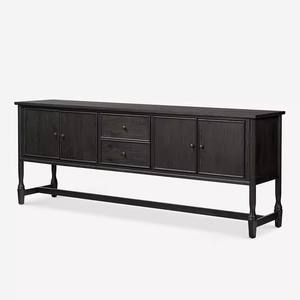 Aparador de Madera Maciza Estilo Americano Rústico Vintage, con Acabado Desgastado, Adornos, Luz Ambiental para Pasillo, Comedor y Sala de Estar - Product Image 4