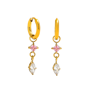 Hot Bán Nữ Thép Không Gỉ Bông Tai Cao Cấp Tính Khí Tai Xương Sao Thả Mạ Điện Zircon Lấp Lánh Tôn Giáo - Product Image 1