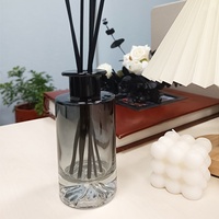 Bouteille diffuseur en verre cylindrique 200 ml, bouchon mat, gravure personnalisée, vide, pour diffuseur de parfum à bâtonnets – Vente en gros