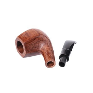 MUXIANG Rosewood Smoking Pipe Bent Type 9mm Filter Solid Wood Tobacco Pipe For Personal Gift - Product Image 5