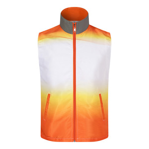 Chaleco deportivo para exteriores, reflectante con degradado de color en todo el cuerpo, con patrón de rayas, material fino para uso recreativo - Product Image 4