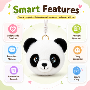 ของเล่นตุ๊กตา AI ยอดนิยมขายดี รองรับ ChatGPT 60 ภาษา ตา LED แสดงอารมณ์ ของเล่นตุ๊กตาขนนุ่ม พกพาสะดวกสำหรับเด็กเล่นทุกวัน - Product Image 3