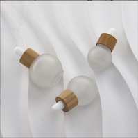 Mini forme de boule de verre ronde 10ml 20ml 30ml 50ml Volume pour huile essentielle Essence liquide crème pour le visage flacon compte-gouttes givré