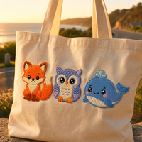 Nouvel Arrivage Écussons Brodés Personnalisés Animaux Organismes Marins Renard Autocollants en Tissu Cœur Fleur pour Chapeaux à Presser à Chaud Vente en Gros