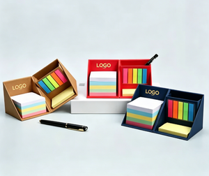 Colorful Memo Pads Set With Pen Holder Sticky <b>Notes</b> Organizer Desk Stationery Box Multicolor Adhesive <b>Note</b> Cubes - Product Image 4