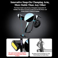 Support de téléphone universel pour grille d'aération de voiture, à fixation automatique par gravité, avec panneau rond en métal brossé et logo personnalisé, pour la navigation GPS et la conduite