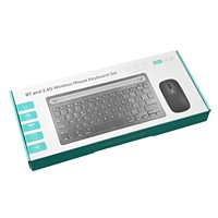 Clavier sans fil double mode rechargeable 2,4G BT avec fente pour carte, silencieux, portable, souris intégrée, en stock, ergonomique