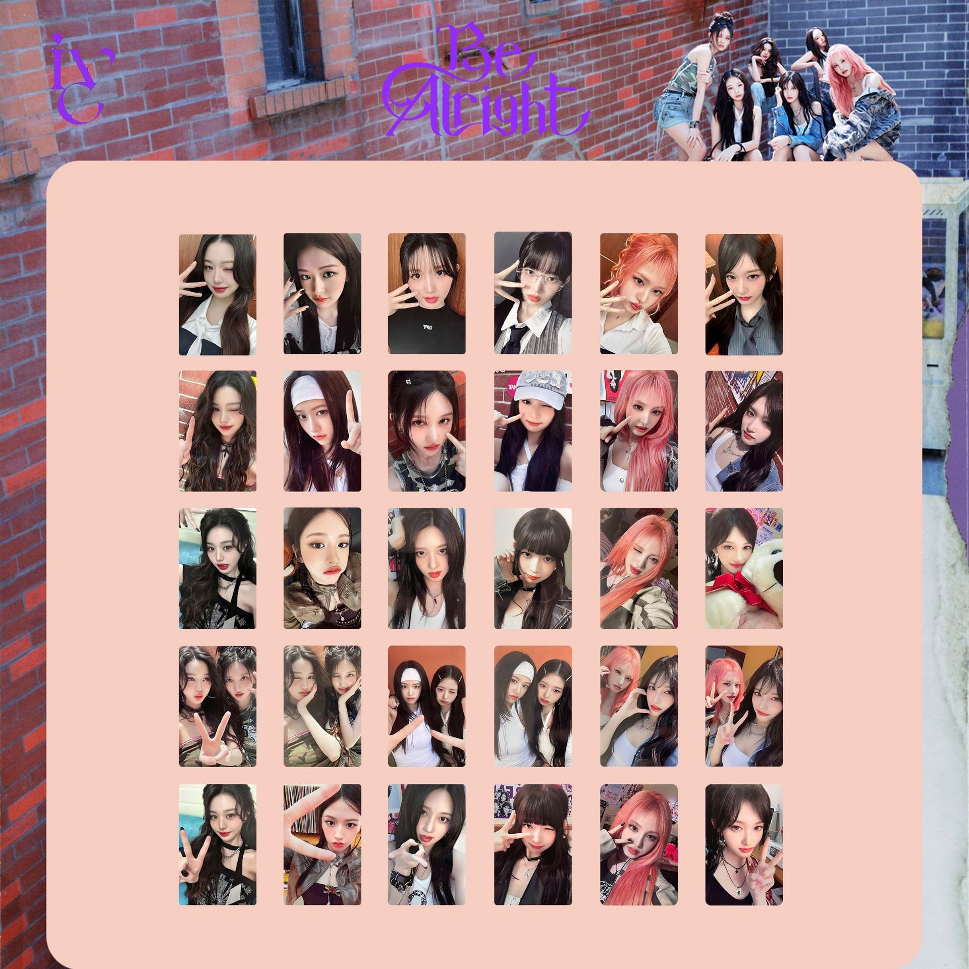 6Pcs/Set Kpop IVE Be Alright Japan Album Photocards Wonyoung Rei 