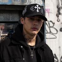 Casquette de baseball personnalisée en coton 100% avec broderie 3D, doublure en satin, faible MOQ, patch croisé et logo pour streetwear OEM ODM