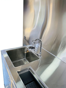 Carrito de Comida Móvil Multifuncional de Acero Inoxidable Comercial para Hot Dogs y Helados con 2 Ruedas - Product Image 5