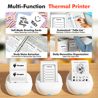 Mini imprimante thermique portable, prend en charge l'OCR pour réduire l'écriture manuelle, imprimante photo de poche sans fil BT pour l'apprentissage créatif