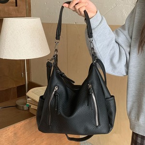 Bolso Tote de Gran Capacidad con Cierre de Cremallera, Color Café Sólido, Decoración de Cadena, Bolso de Mano para Mujer, Bolso Bandolera para el Día a Día - Product Image 4