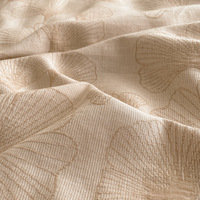 Parure de lit en gaze de coton jacquard subtil, certifiée Oeko-Tex, motif vague botanique texturé, vente en gros disponible