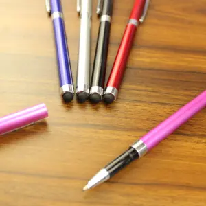 Çok fonksiyonlu özel logo tükenmez kalem metal stylus kalem kapasitif dokunmatik ekran kalemi
