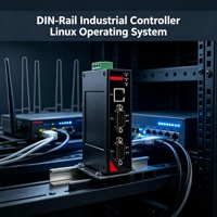 嵌入式盒式电脑 DIN 导轨工业级 ARM Linux 无风扇 2 LAN RS485 CAN 用于楼宇自动化边缘节点