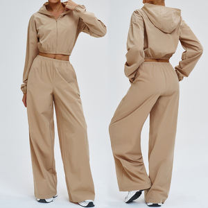 Conjunto Deportivo de 2 Piezas para Mujer 2026, Protección Solar UPF50+, Pantalones Anchos con Capucha y Bolsillos, Resistente al Viento, para Pilates y Ciclismo - Product Image 6