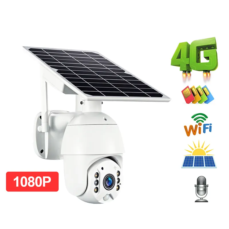 ALLTOP High Quality 4G Wifi Cctv Cam Solar Battery Powered Video Surveillance Outdoor Solar Camera