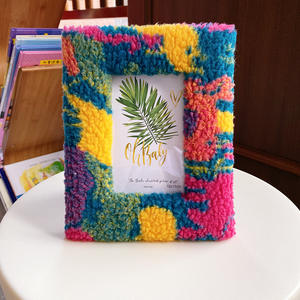 إطار صور مخملي على شكل حقيبة، مصنوع من صوف الحمل الصديق للبيئة، مطبوع بالأشعة فوق البنفسجية بـ 6 ألوان، تصميم مربع مجوف على الطراز الأوروبي والأمريكي، قماش أنيق للطاولة - Product Image 3