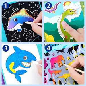 Multifunctional Activity Art Craft Busy Colorful Kids Portable Scratch <b>Book</b> <b>Kit</b> - Product Image 4