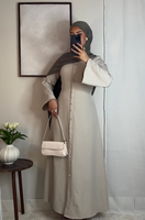 Abaya Femme Sur Mesure avec Boutons, Tissu Premium, Haute Qualité, Abaya Longue Fermée pour Femme Musulmane Islamique