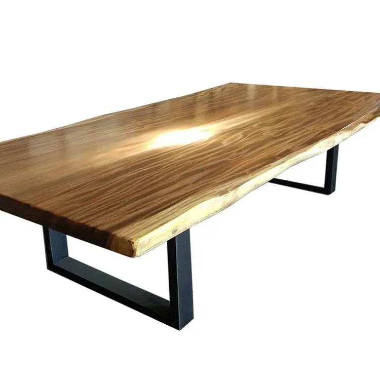 Meubles de table en bois, en acier inoxydable, avec jambe en marbre, meubles d'extérieur