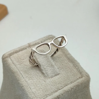 Anneau de lunettes en acier inoxydable, bracelet de lunettes chic et original, bijou fantaisie étanche couleur argent